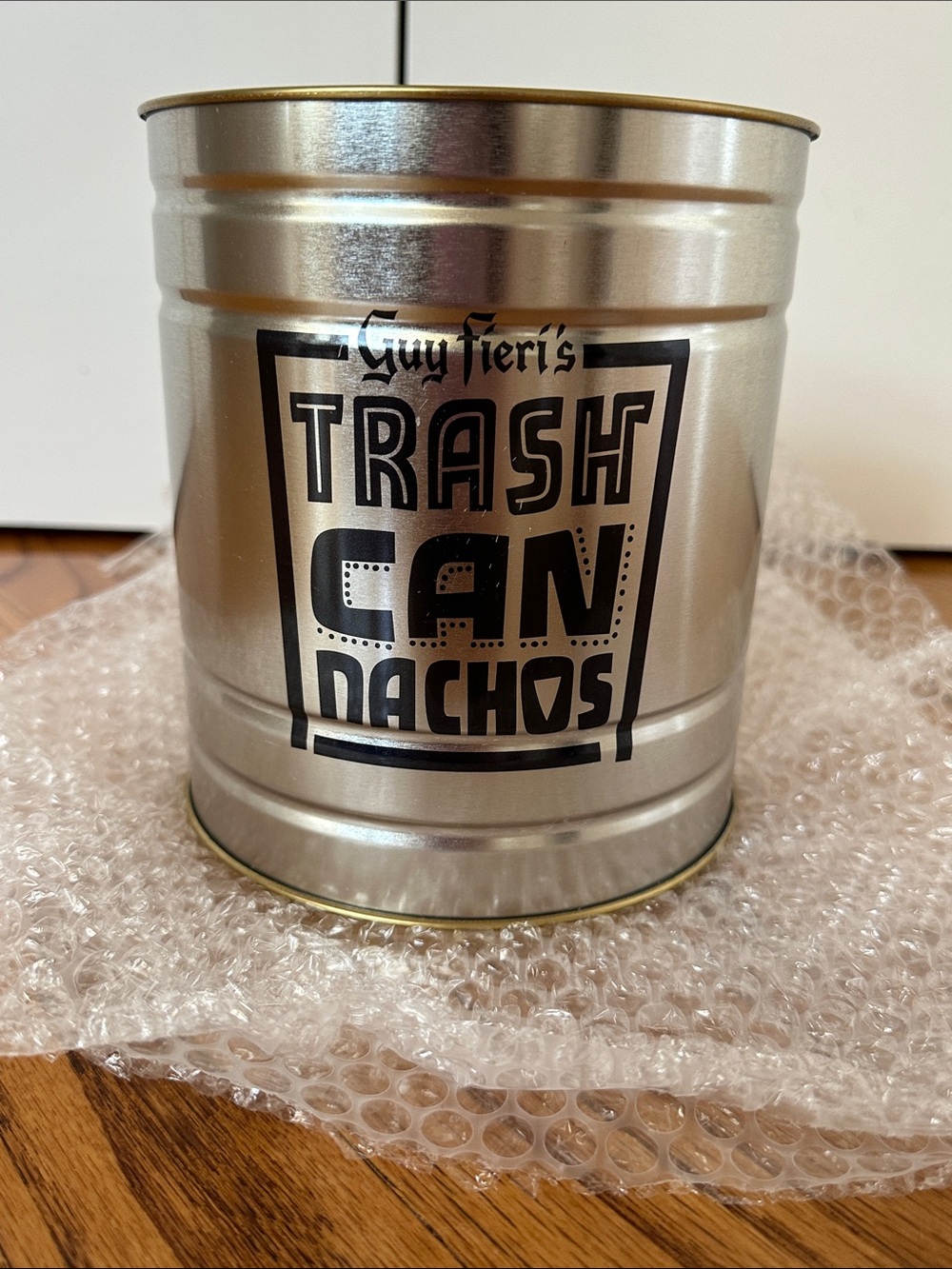 Silver Trash Can Nachos Snack Tin